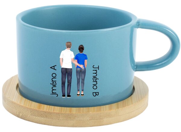Personalizovaný keramický hrníček Makronka s párem