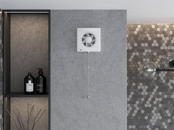 Mexen EXS, koupelnový ventilátor se snímačem pohybu, časovačem a lanovým spínačem, průměr 100mm, bílá, W9604-100K-00