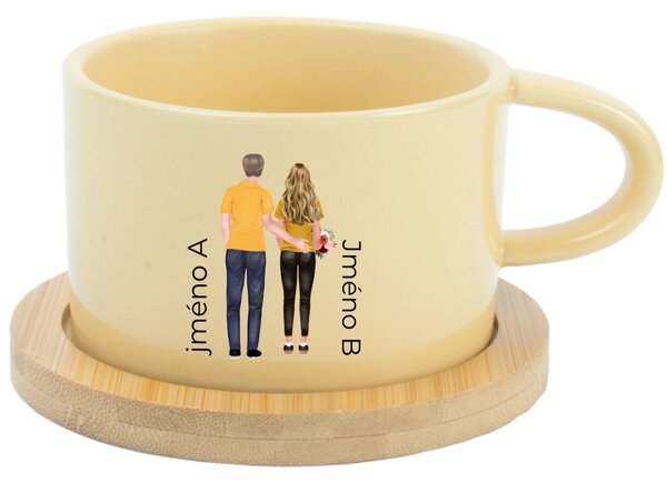 Personalizovaný keramický hrníček Makronka s párem