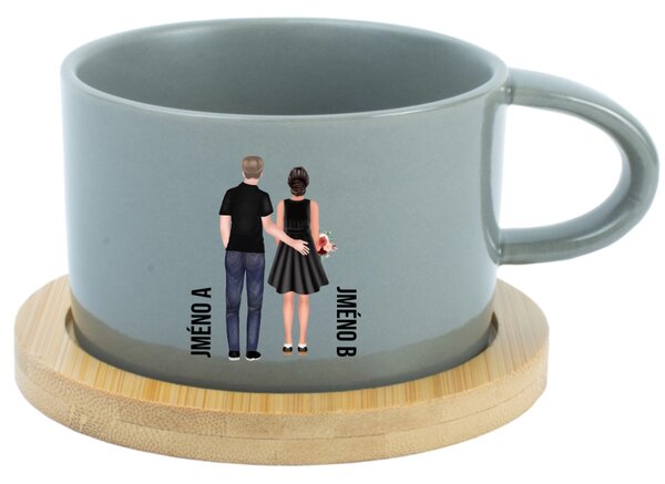 Personalizovaný keramický hrníček Makronka s párem
