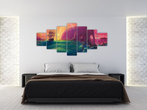 Obraz - Olejomalba, Plavba do fantastické říše (210x100 cm)