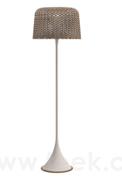Gloster Venkovní lampa solární/LED samostojná vysoká Ambient Mesh, Gloster, 51x176 cm, lakovaný rám hliník barva meteor, výplet umělý ratan hnědobéžový (carob), vč. dálkového ovládání