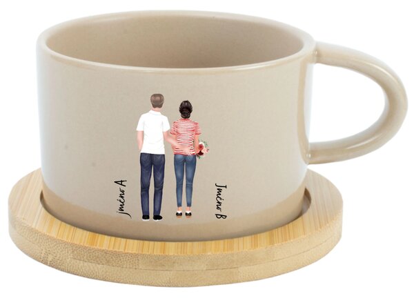 Personalizovaný keramický hrníček Makronka s párem