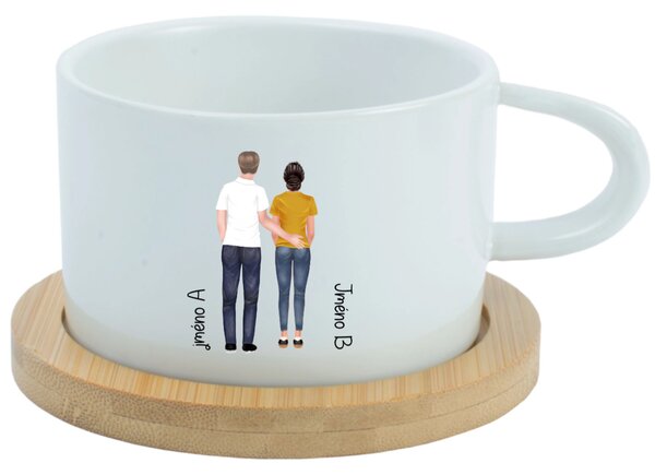 Personalizovaný keramický hrníček Makronka s párem
