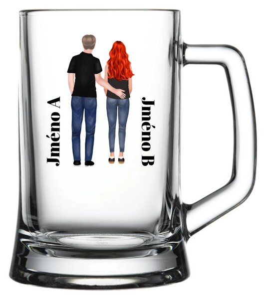 Personalizovaná pivní sklenice s párem