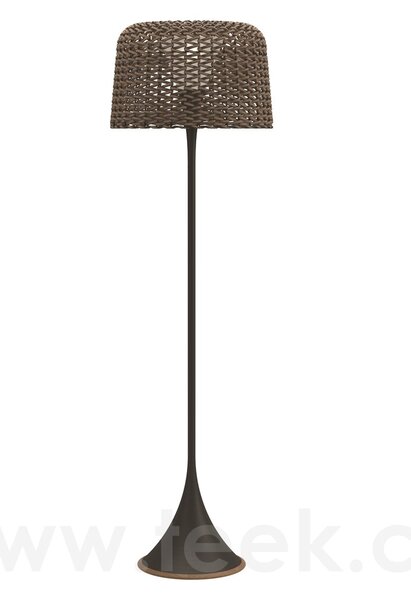 Gloster Venkovní lampa solární/LED samostojná vysoká Ambient Mesh, Gloster, 51x176 cm, lakovaný rám hliník barva meteor, výplet umělý ratan hnědobéžový (carob), vč. dálkového ovládání