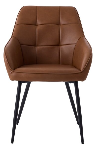 Hnědá čalouněná jídelní křesla v sadě 2 ks s područkami Nolan Square – Unique Furniture