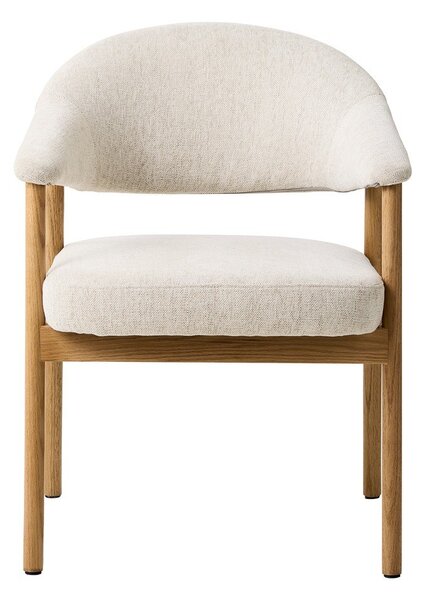 Krémová jídelní křesla v sadě 2 ks s područkami z dubového dřeva Elk – Unique Furniture