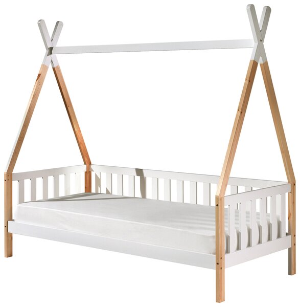 DĚTSKÁ POSTEL SE STŘÍŠKOU, 90/200 cm bílá, barvy borovice MID.YOU - Dětské postele, Online Only