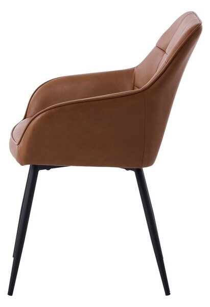 Hnědá čalouněná jídelní křesla v sadě 2 ks s područkami Nolan Square – Unique Furniture