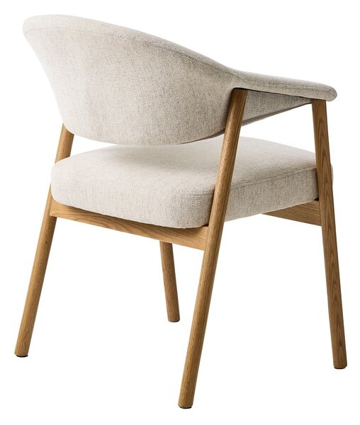 Krémová jídelní křesla v sadě 2 ks s područkami z dubového dřeva Elk – Unique Furniture