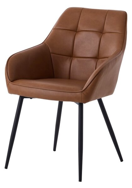 Hnědá čalouněná jídelní křesla v sadě 2 ks s područkami Nolan Square – Unique Furniture