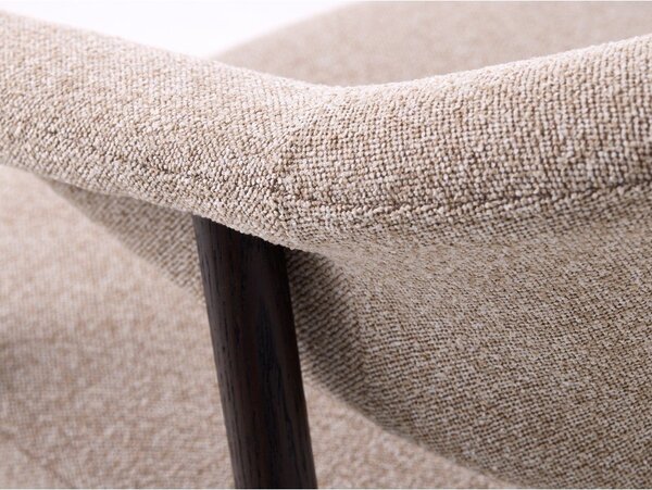 Béžová jídelní křesla v sadě 2 ks s područkami z dubového dřeva Elk – Unique Furniture