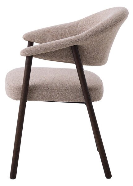 Béžová jídelní křesla v sadě 2 ks s područkami z dubového dřeva Elk – Unique Furniture