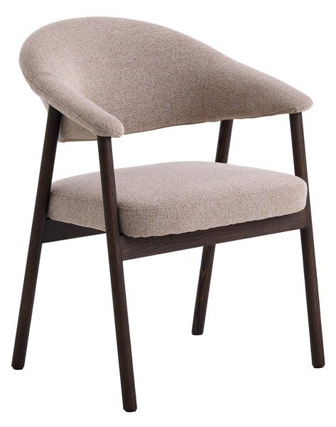 Béžová jídelní křesla v sadě 2 ks s područkami z dubového dřeva Elk – Unique Furniture