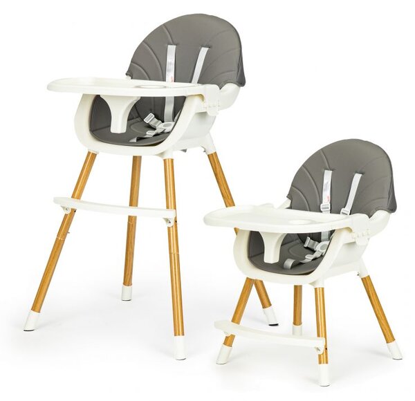 ECOTOYS Dětská jídelní židlička 2v1 Toddler Grey