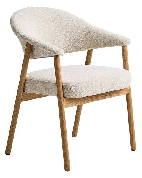 Krémová jídelní křesla v sadě 2 ks s područkami z dubového dřeva Elk – Unique Furniture