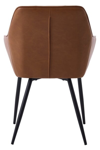 Hnědá čalouněná jídelní křesla v sadě 2 ks s područkami Nolan Square – Unique Furniture