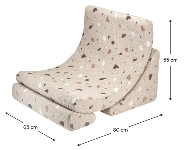 Světle hnědé dětské křesílko z textilie bouclé/žinylkové Terrazzo Moon – Wigiwama