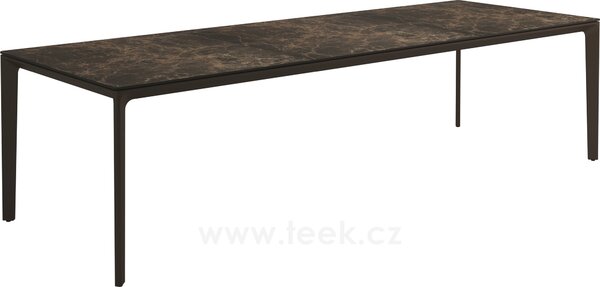 Gloster Jídelní stůl Carver, Gloster, obdélníkový 280x100x73 cm, rám hliník barva meteor, deska keramika dekor Nero
