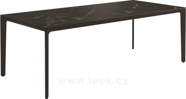 Gloster Jídelní stůl Carver, Gloster, obdélníkový 220x100x73 cm, rám hliník barva meteor, deska keramika dekor Nero