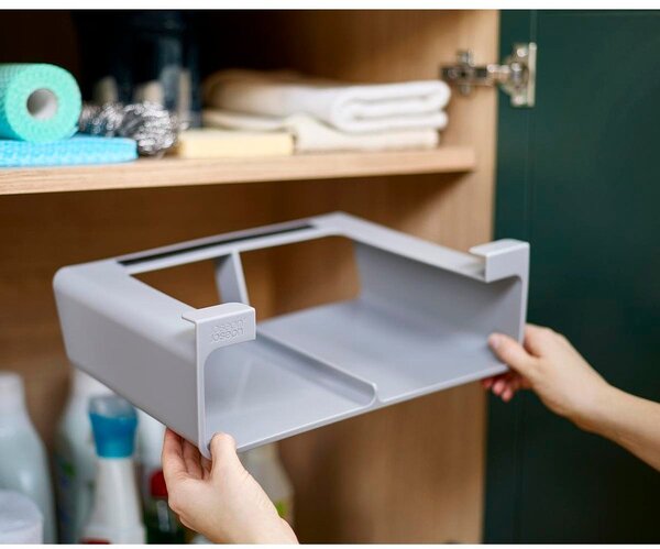 Šedý závěsný plastový držák na fólie a papírové utěrky CupboardStore – Joseph Joseph