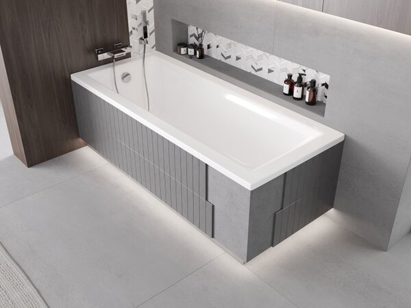 Mexen X-ST, polystyrenový plášť na obdélníkovou vanu 120-150 x 70-90 cm, LED drážka, bílá, 55020-01