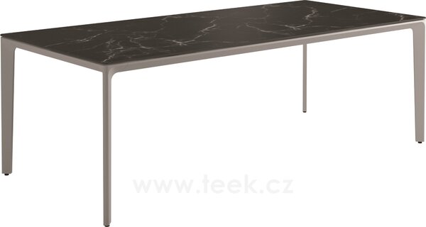 Gloster Jídelní stůl Carver, Gloster, obdélníkový 220x100x73 cm, rám hliník barva meteor, deska keramika dekor Nero