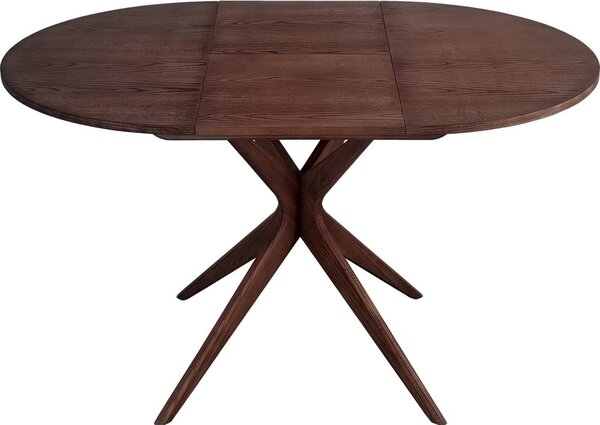 Kulatý rozkládací jídelní stůl s přídavnou deskou v dekoru ořechu ø 90 cm Jubi – Ragaba
