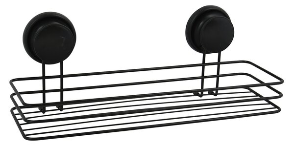 MSV polička s přísavkami MEGA VENTOUSES, do koupelny, černá, ocel, 35 cm