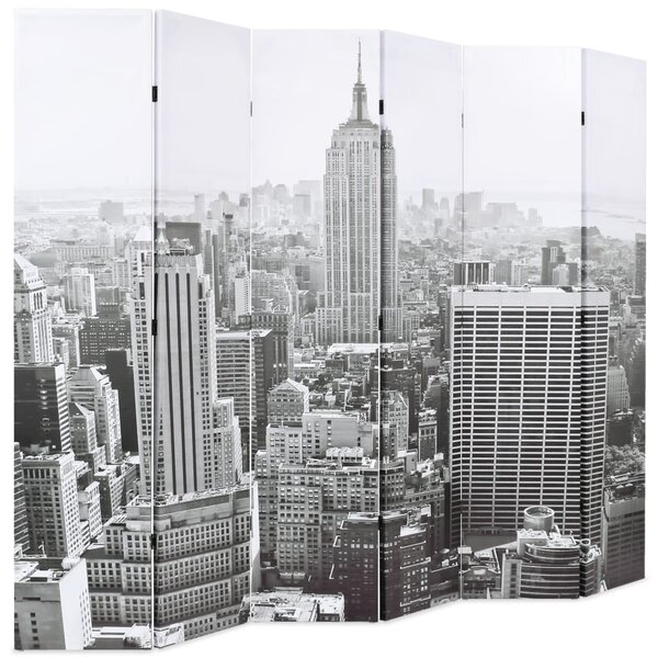 Skládací paraván 228 x 170 cm New York by Day černobílý