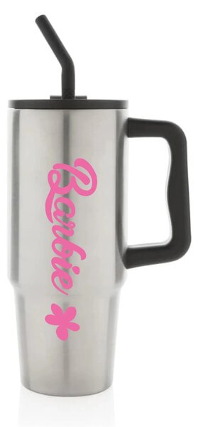 BARBIE - stříbrný cestovní termohrnek 900 ml