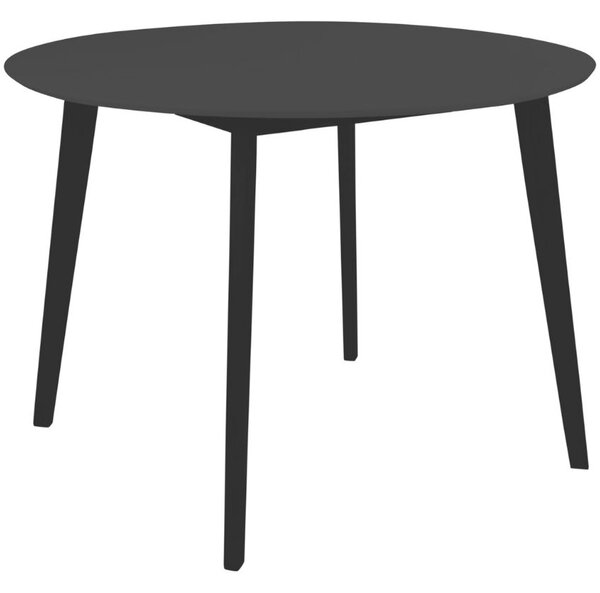 Nordic Living Černý lakovaný kulatý jídelní stůl Vinay 105 cm