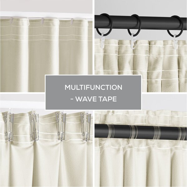 Béžový sametový dimout závěs 140x245 cm Pleat – Restilo