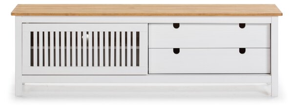 Sob nábytek - Dřevěný TV stolek Marckeric Bruno bílý - F0MKC-13139