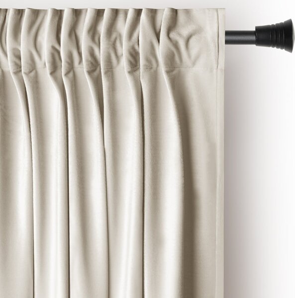 Béžový sametový dimout závěs 140x245 cm Pleat – Restilo