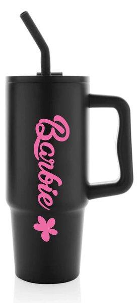BARBIE - černý cestovní termohrnek 900 ml