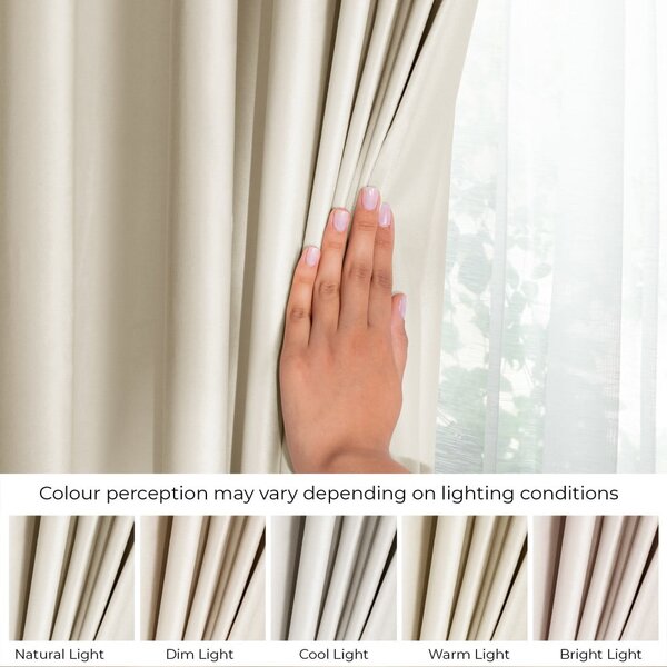 Béžový sametový dimout závěs 140x245 cm Pleat – Restilo