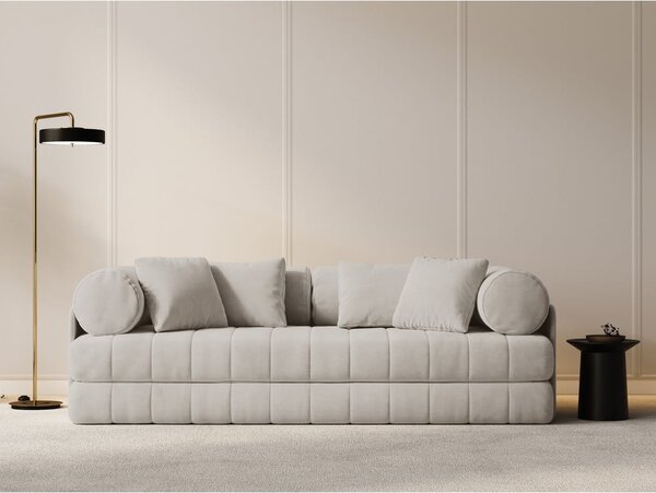 Béžová sametová rozkládací pohovka 206 cm Kemi – Cosmopolitan Design