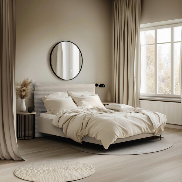 ČALOUNĚNÁ POSTEL, 140/200 cm, přírodní barvy MID.YOU - Postele s úložným prostorem, Online Only