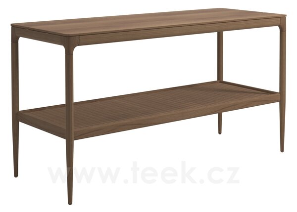 Gloster Teakový konzolový/servírovací stůl Lima, Gloster, obdélníkový 165x65x93,5 cm, rám teak, výplet umělý ratan barva wheat