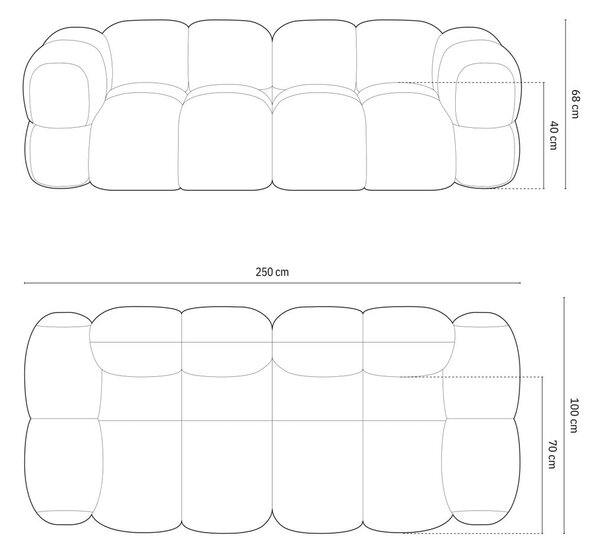 Hnědá pohovka 250 cm Loretto – Cosmopolitan Design