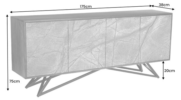 Designová komoda Quillon 175 cm přírodní kámen