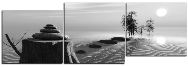 Obraz na plátně - Zen stones - panoráma 5162QD (90x30 cm)