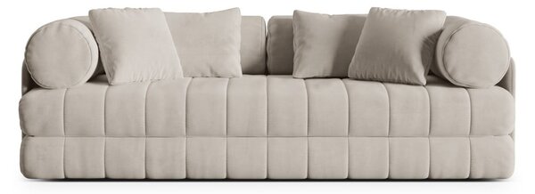 Béžová sametová rozkládací pohovka 206 cm Kemi – Cosmopolitan Design