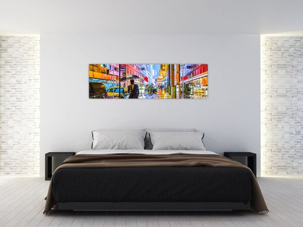 Obraz - Město v neonové záři (170x50 cm)