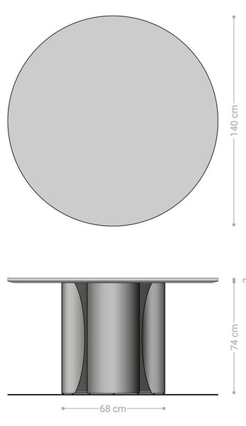 DELIFE Jídelní stůl Adenza kulatý 140x140 cm mramor černá stříbrná kov zlatá Fusion Finish