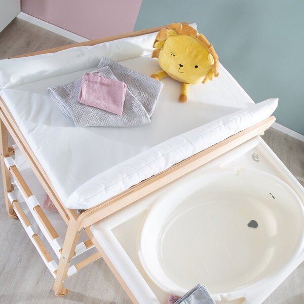 Přebalovací pult v dekoru břízy v bílo-přírodní barvě Baby Pool – Roba