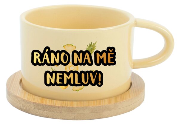 Personalizovaný keramický hrníček Makronka s ovocem a textem