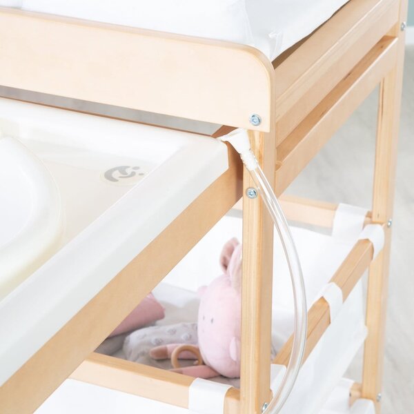 Přebalovací pult v dekoru břízy v bílo-přírodní barvě Baby Pool – Roba